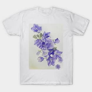 Harebells (campanula) watercolour painting T-Shirt